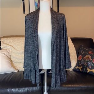 Bobeau Petite Open Ruffle Trimmed Cardigan NWT